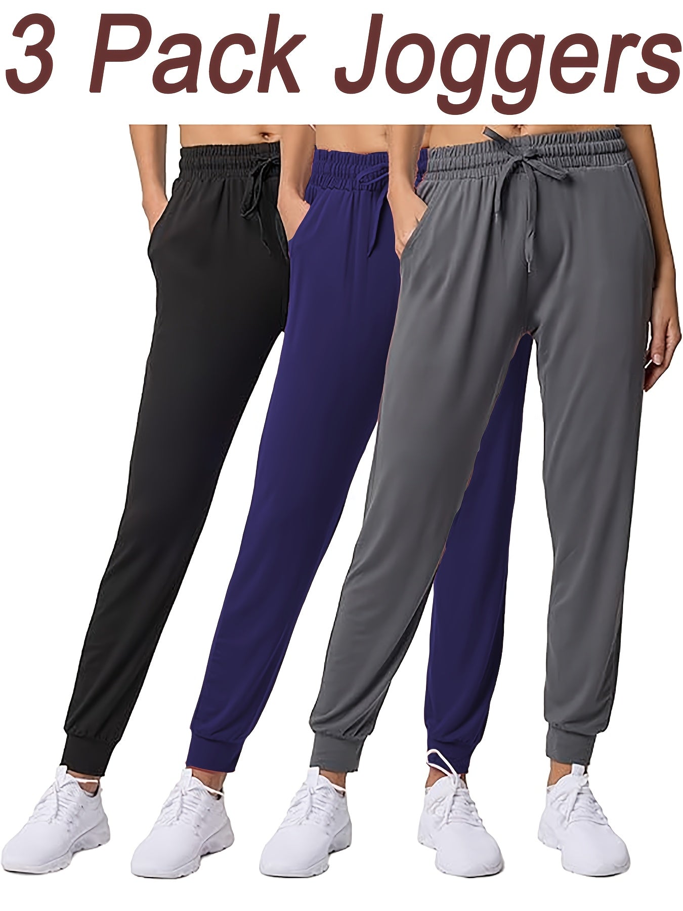 Ultra-Soft Joggers 3-Pack for Women