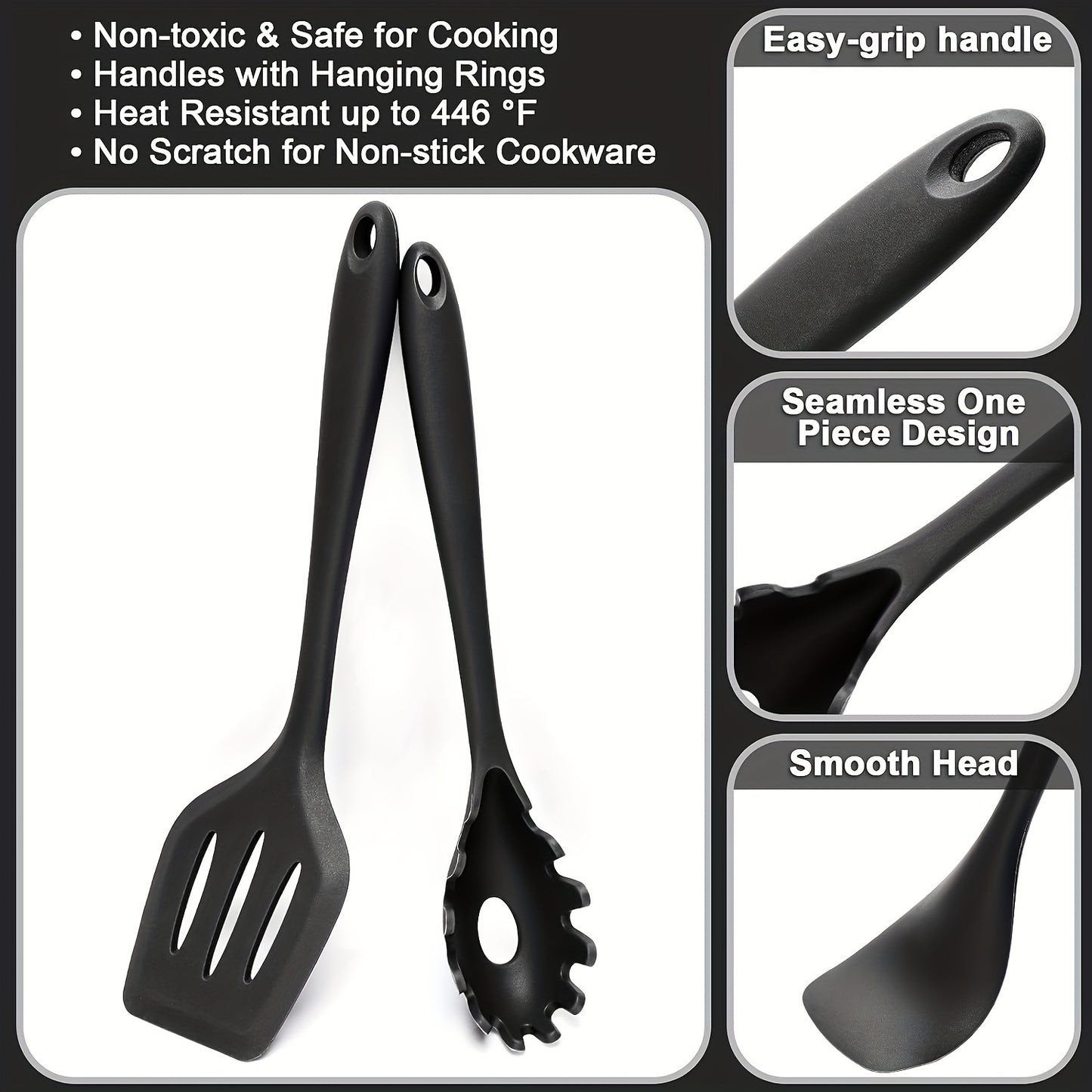 Silicone Cooking Utensils Set with Holder
