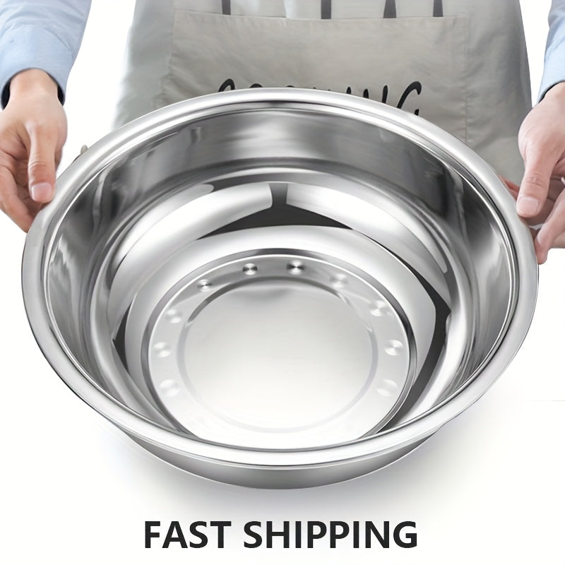 Stainless Steel Vegetable Washing Basin 16 Inch
