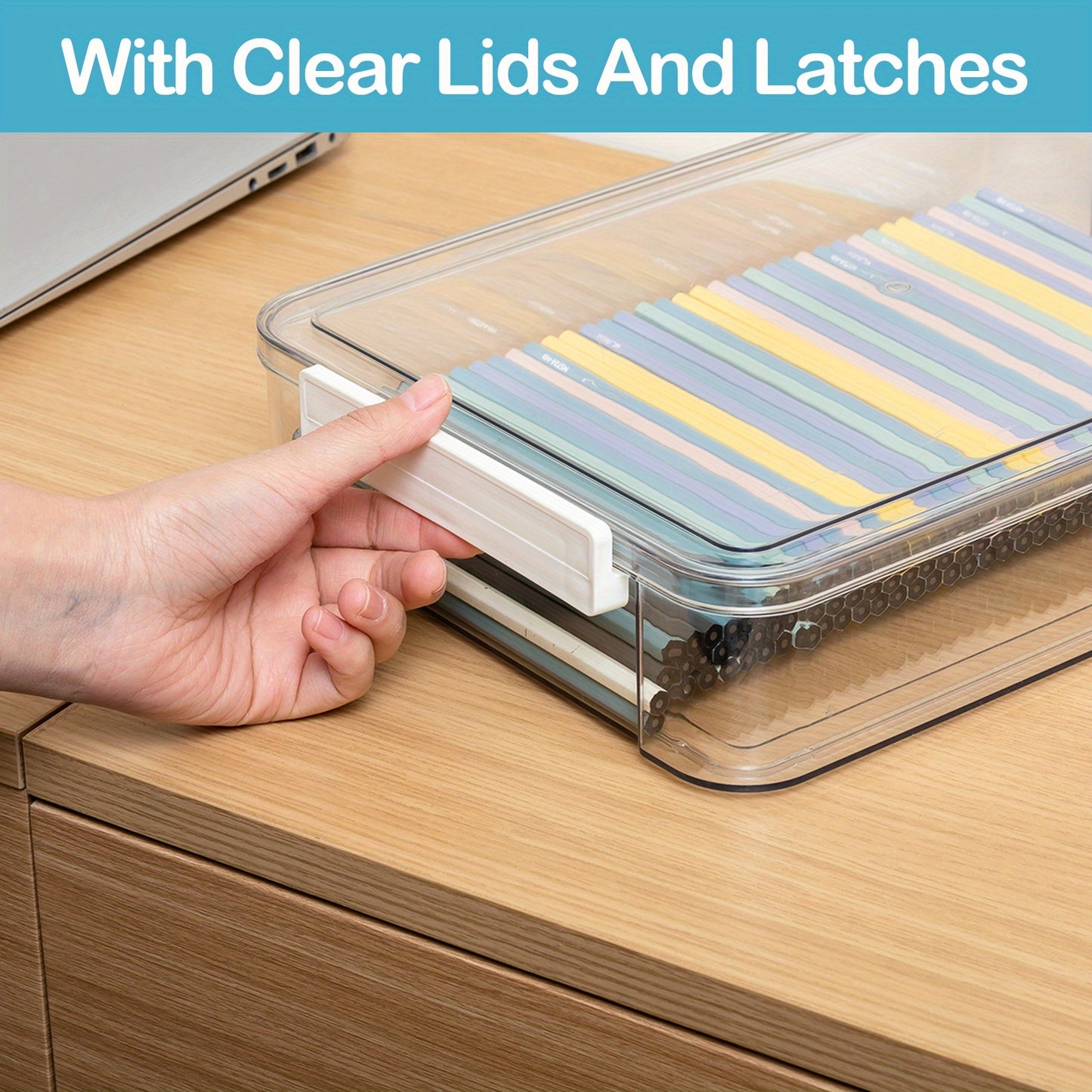 Clear Plastic Storage Boxes Set of Five