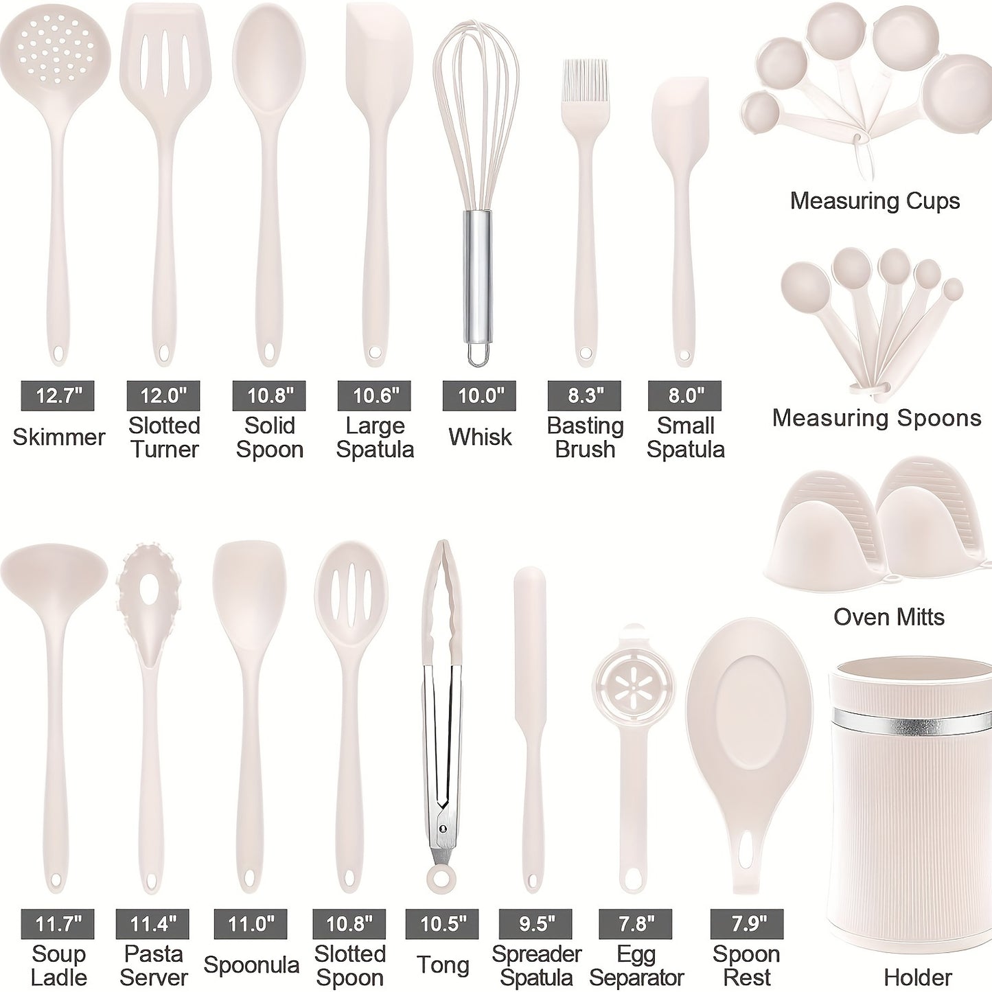Silicone Cooking Utensils Set with Holder