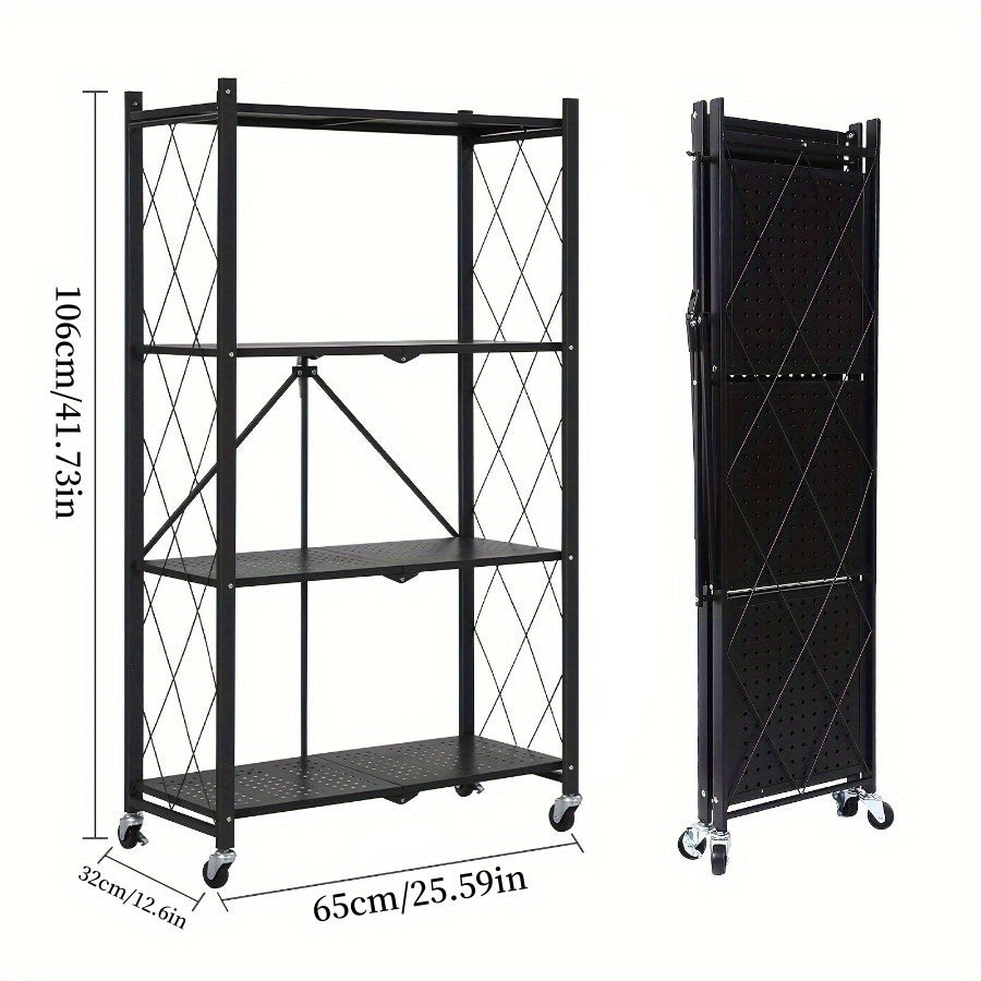 3 Tier Office Storage Rack With Wheeled Multi Layer Storage Shelves Mobile Floor Standing Multifunctional Miscellaneous Storage Rack Foldable File Rack Storage Supplies Standing Shelf