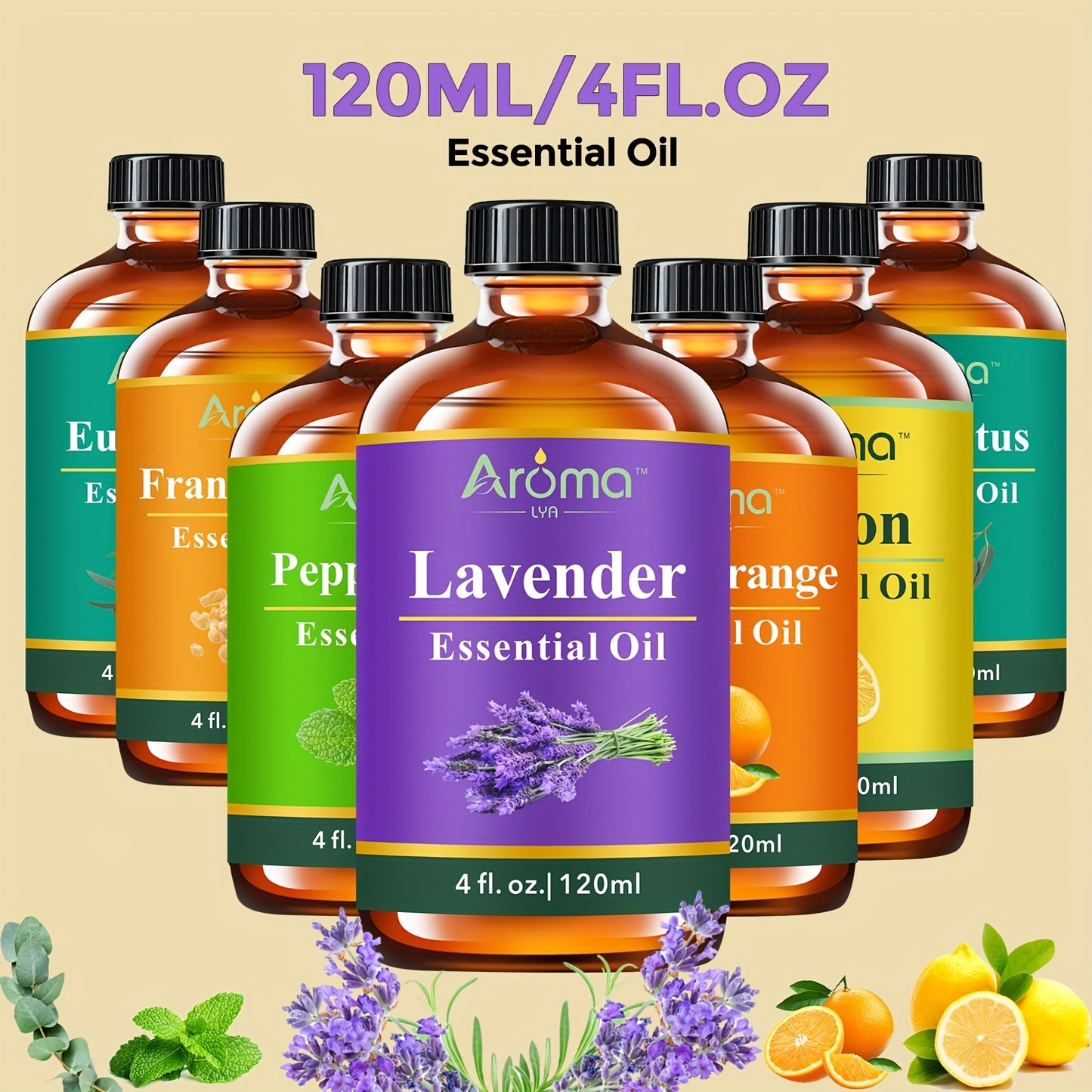 Natural Essential Oils Set for Home Aromatherapy