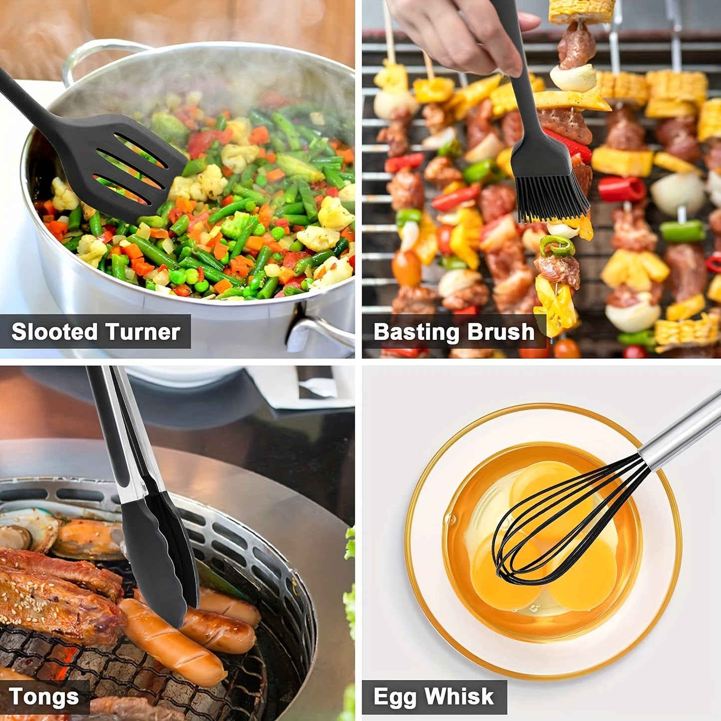 Silicone Cooking Utensils Set with Holder