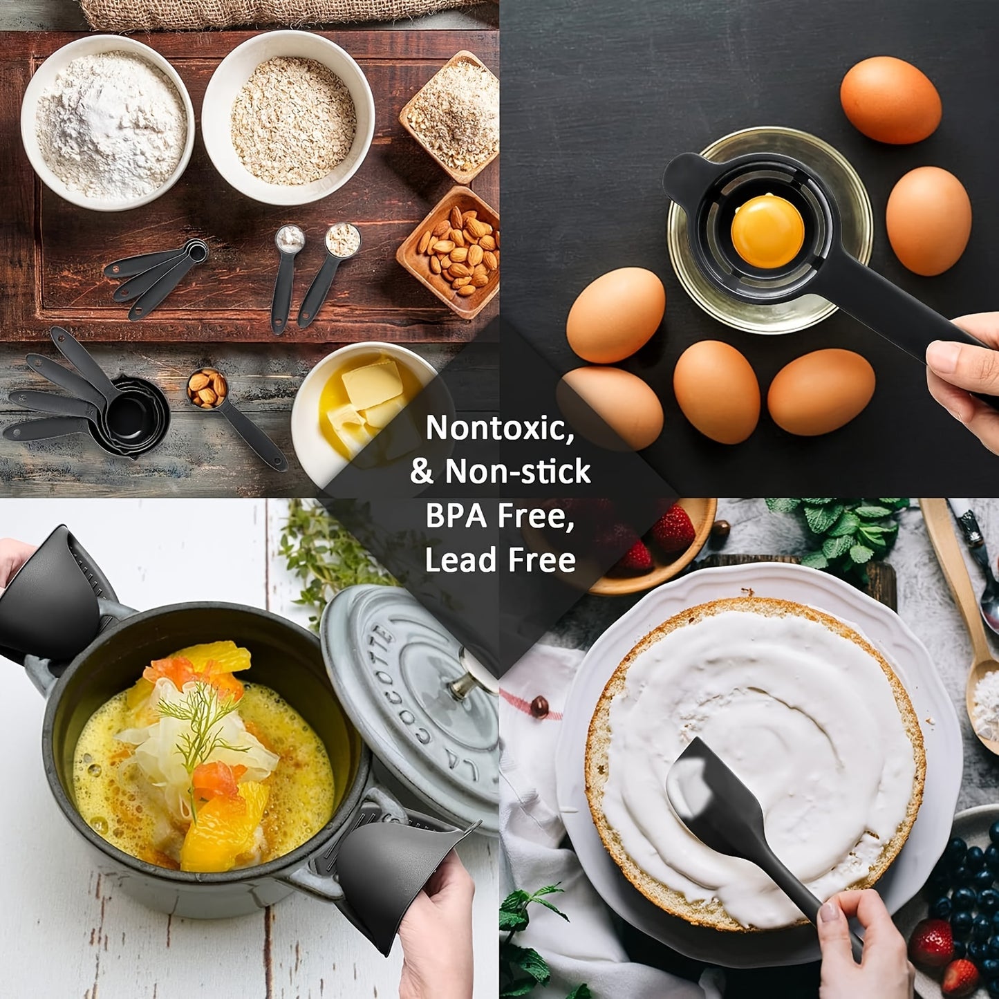 Silicone Cooking Utensils Set with Holder