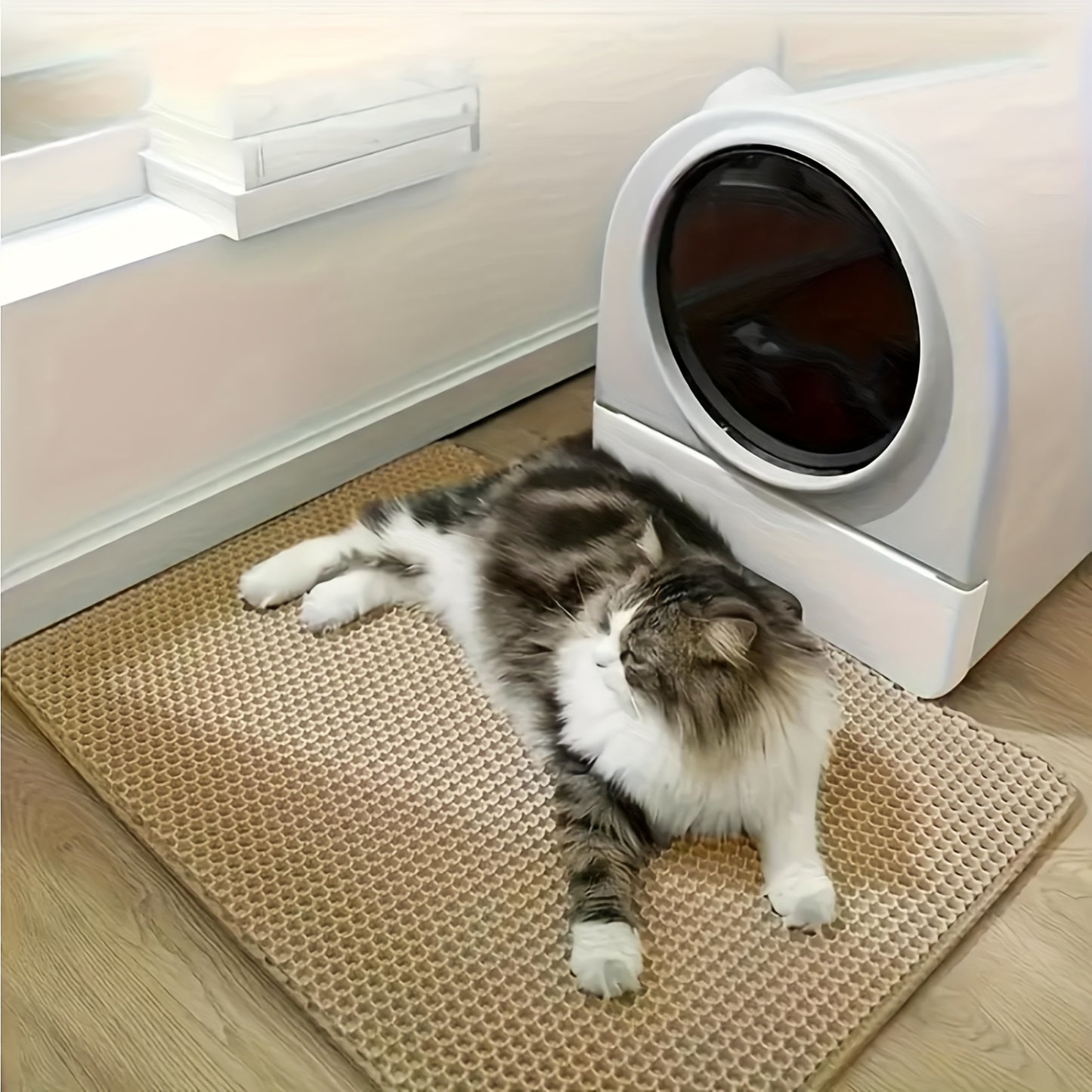 Large Honeycomb Cat Litter Mat Easy Clean