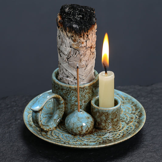Premium Ceramic Incense Burner With Handle