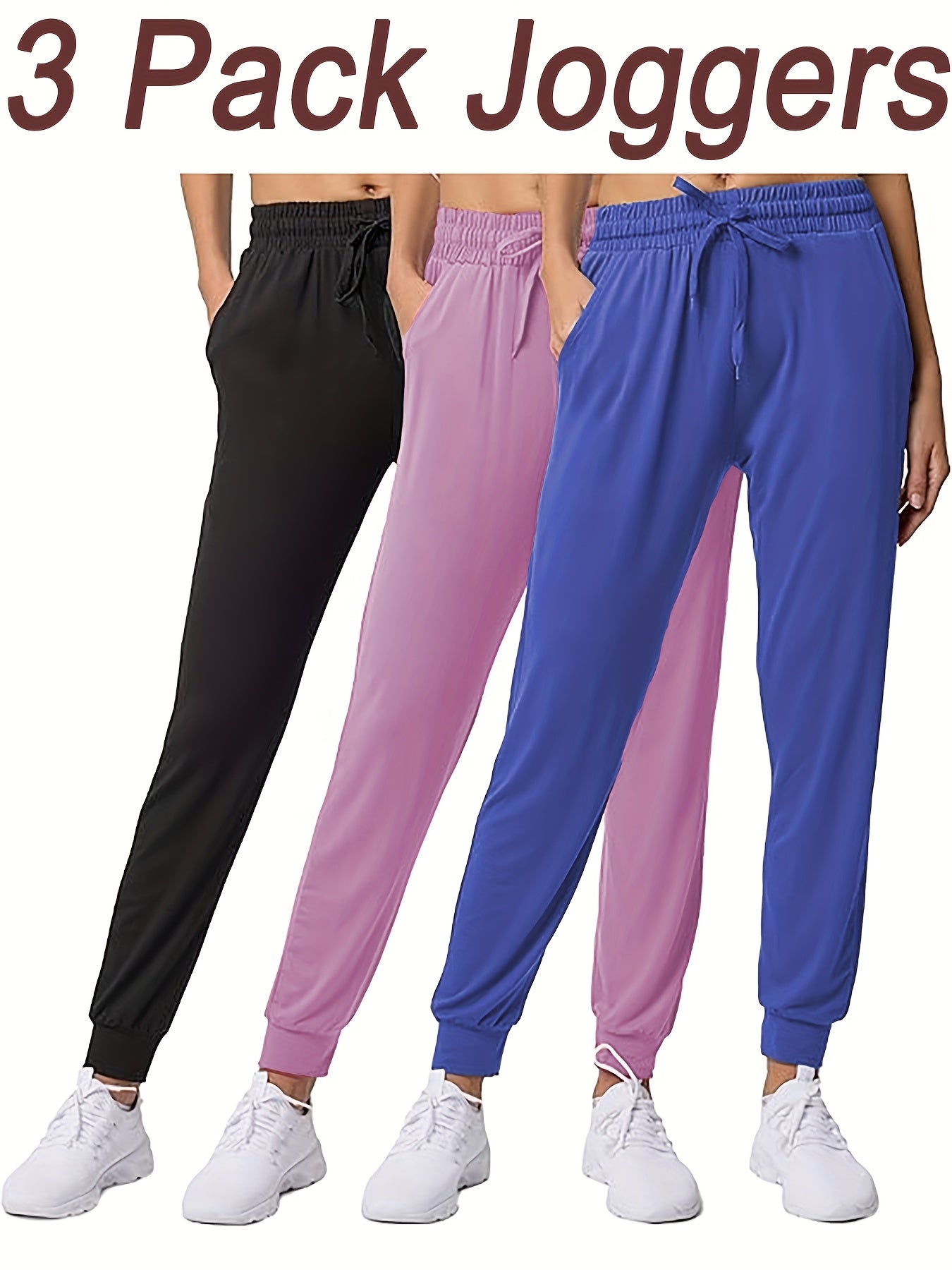 Ultra-Soft Joggers 3-Pack for Women