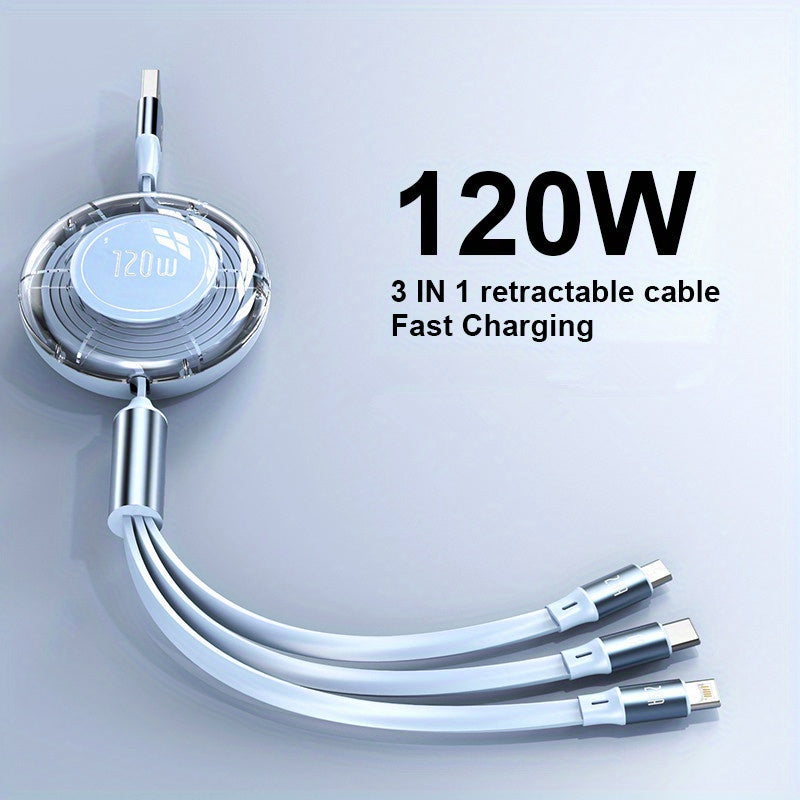 120W 3in1 Fast USB Charging Cable