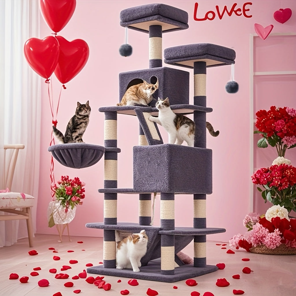 Large Cat Tree With Scratching Posts For Indoor Cats