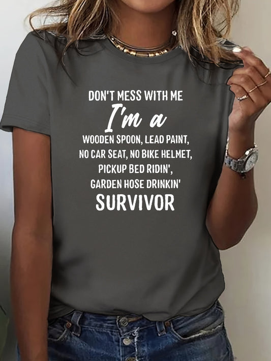 Black Cotton Tee with Bold Lettering