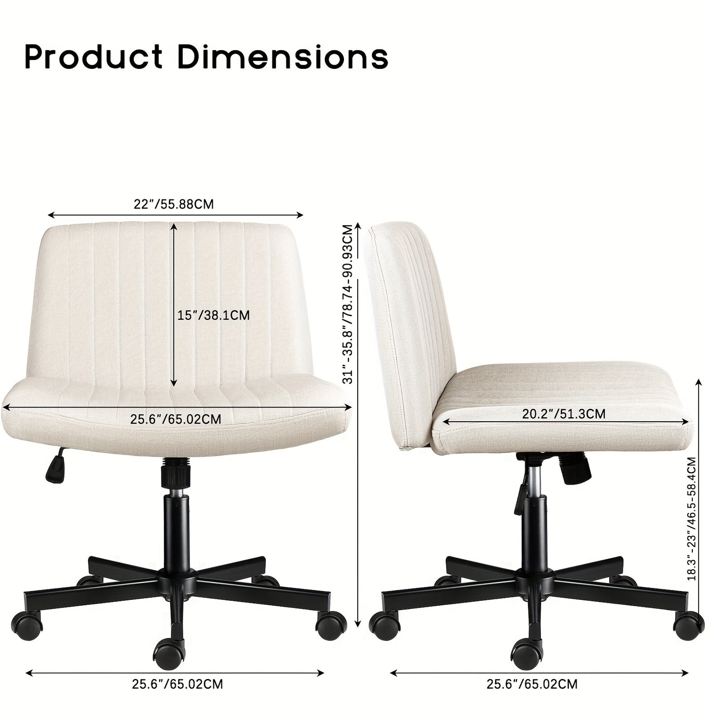 Ergonomic Rolling Chair with Adjustable Height