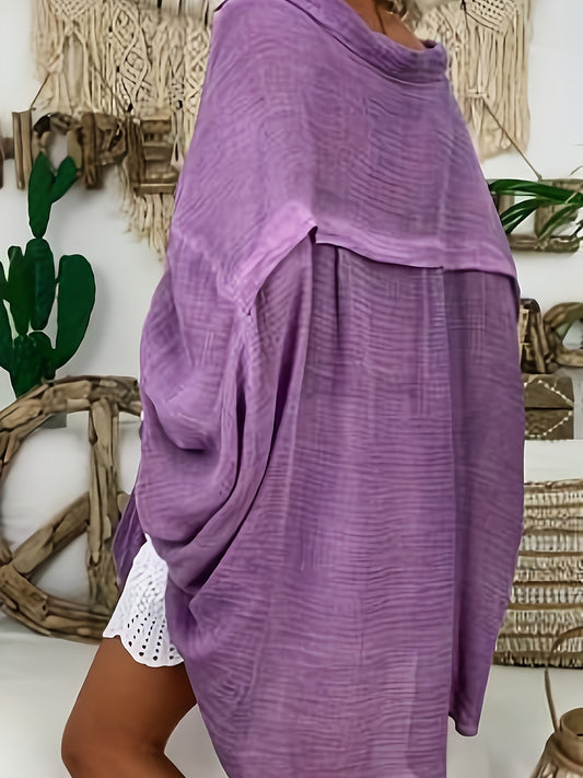 Women's Plus Size Button Front Blouse