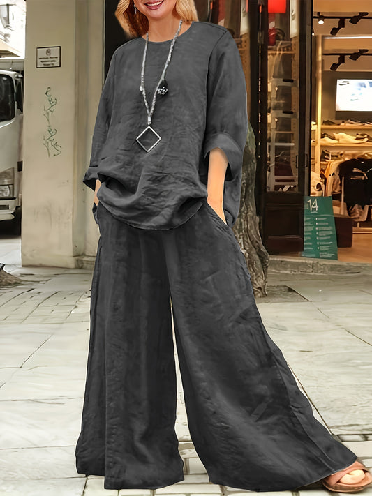 Plus Size Casual Pants Set for Spring
