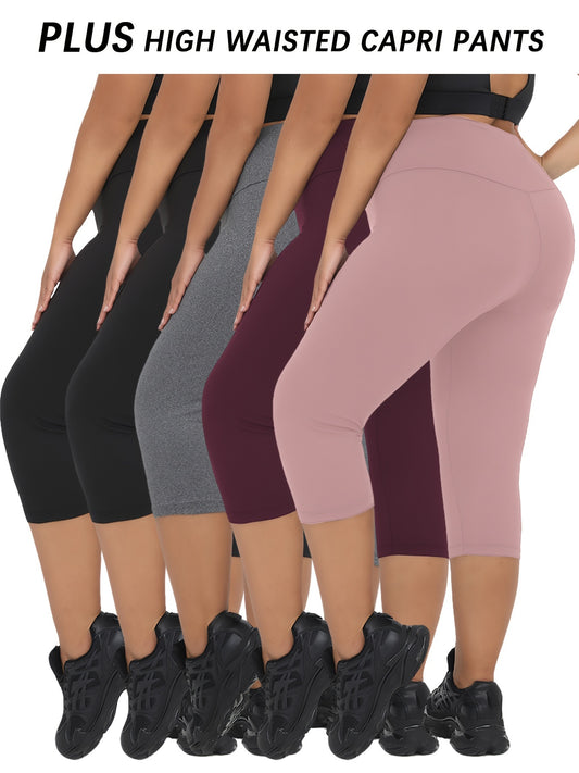 High Waisted Plus Size Yoga Pants 5-Pack