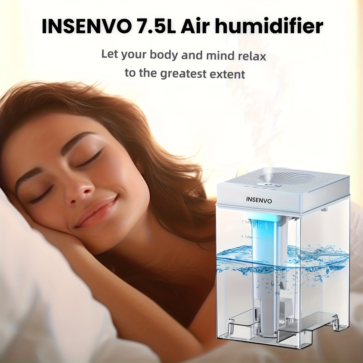 Grey Cold Mist Humidifier with Adjustable Speeds