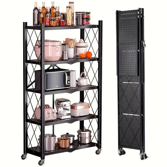 3 Tier Office Storage Rack With Wheeled Multi Layer Storage Shelves Mobile Floor Standing Multifunctional Miscellaneous Storage Rack Foldable File Rack Storage Supplies Standing Shelf