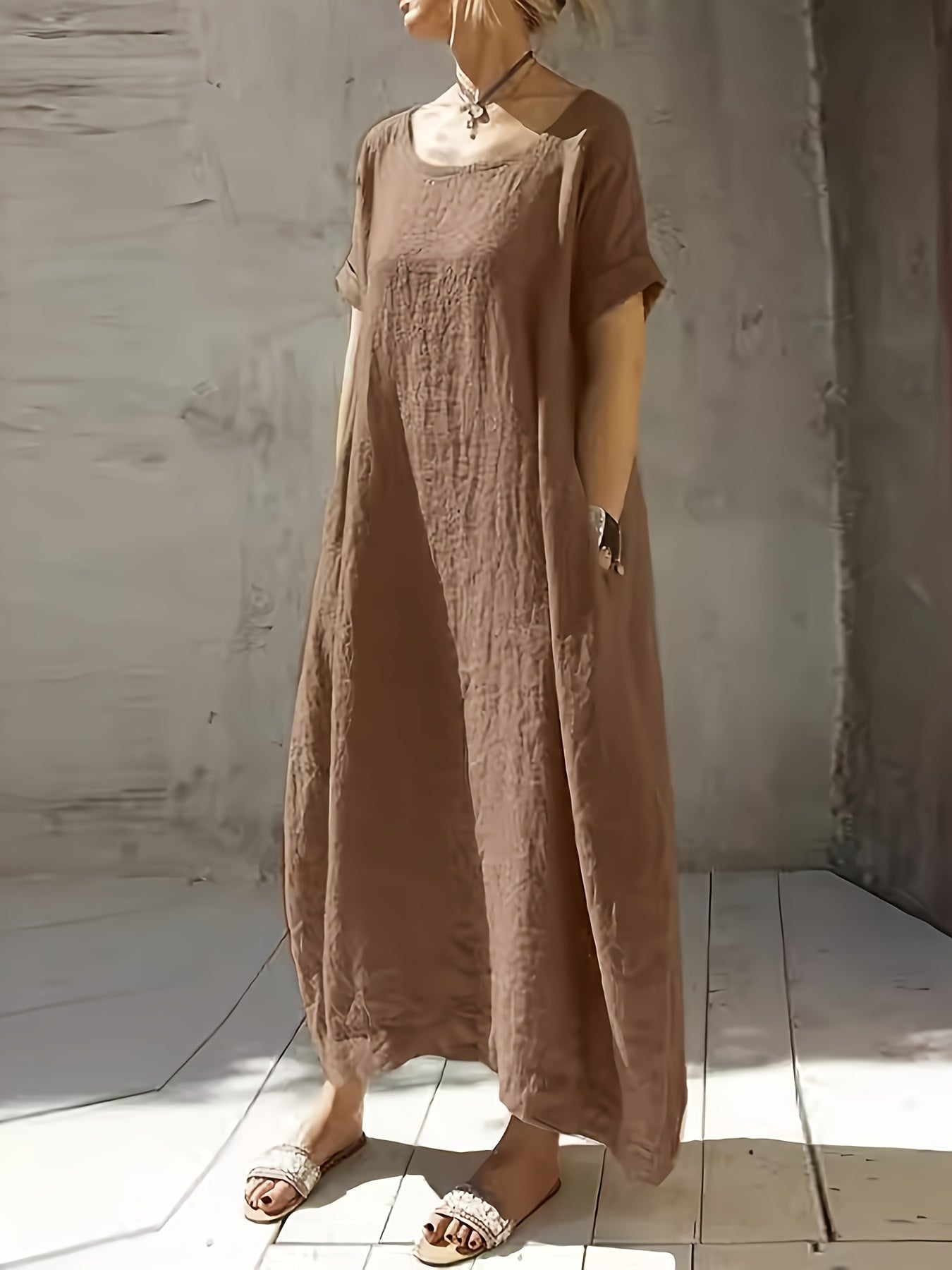 Beige Lightweight Midi Skirt for Casual Outings