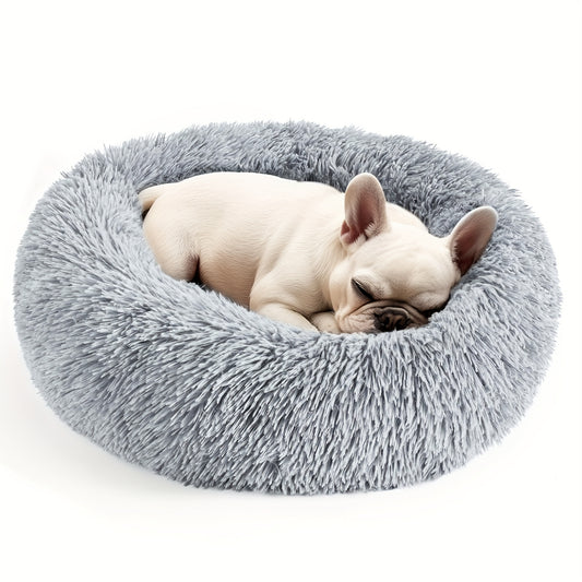 Calming Donut Pet Bed for Dogs and Cats
