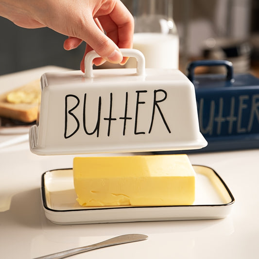 Ceramic Butter Dish With Lid and Handle