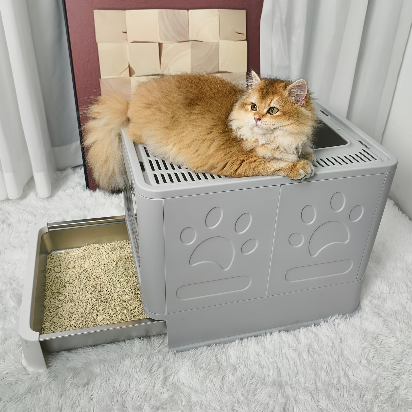 Odor-Control Cat Litter Box 22lbs Capacity