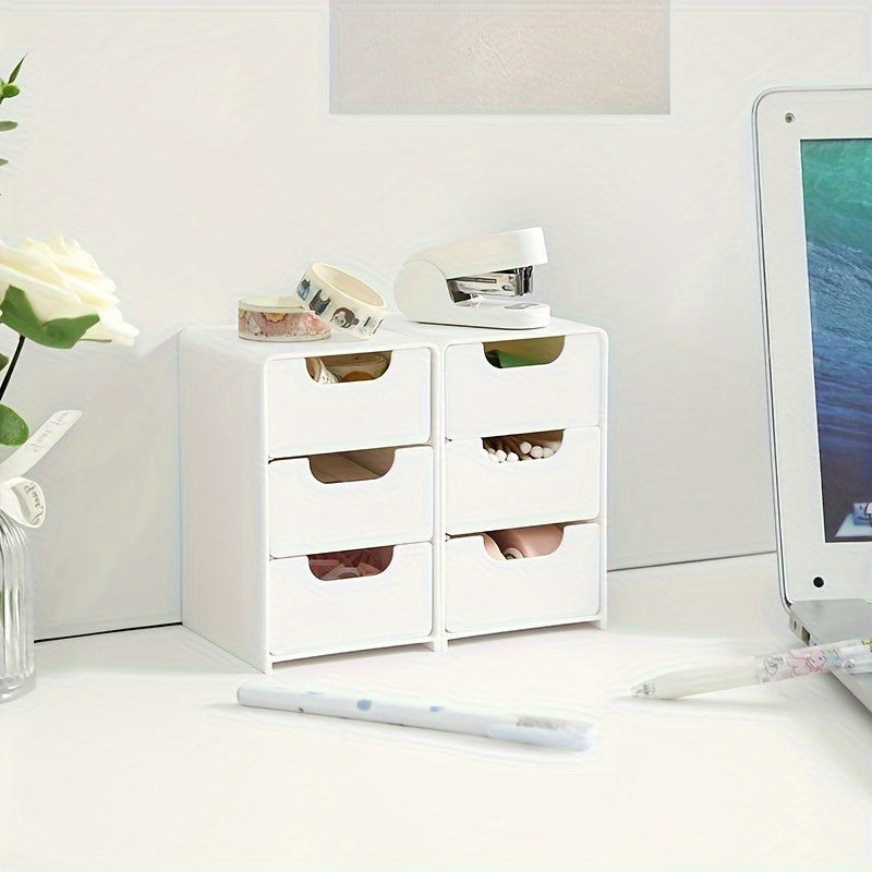 White Three-Drawer Storage Boxes for Organization