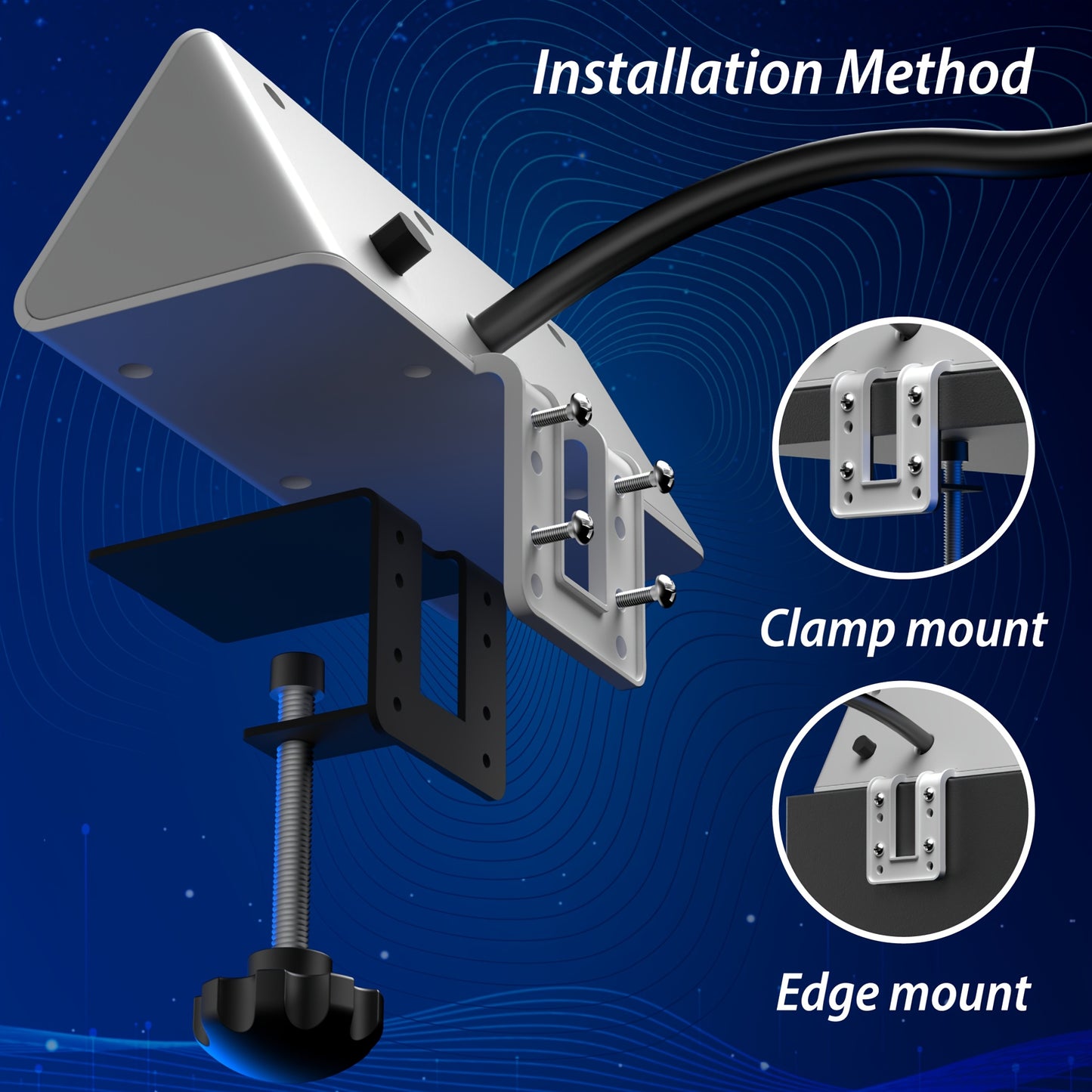 Desk Edge Mount Power Strip with USB Ports