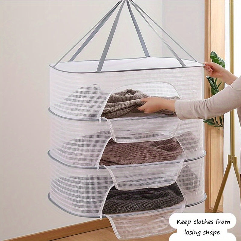 Foldable 3 Layer Herb Drying Rack Mesh Net