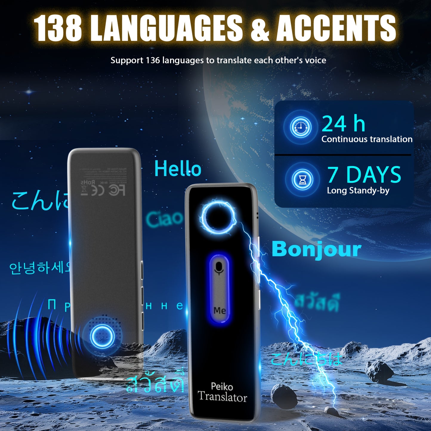 Peiko X9 Compact Language Translator Device