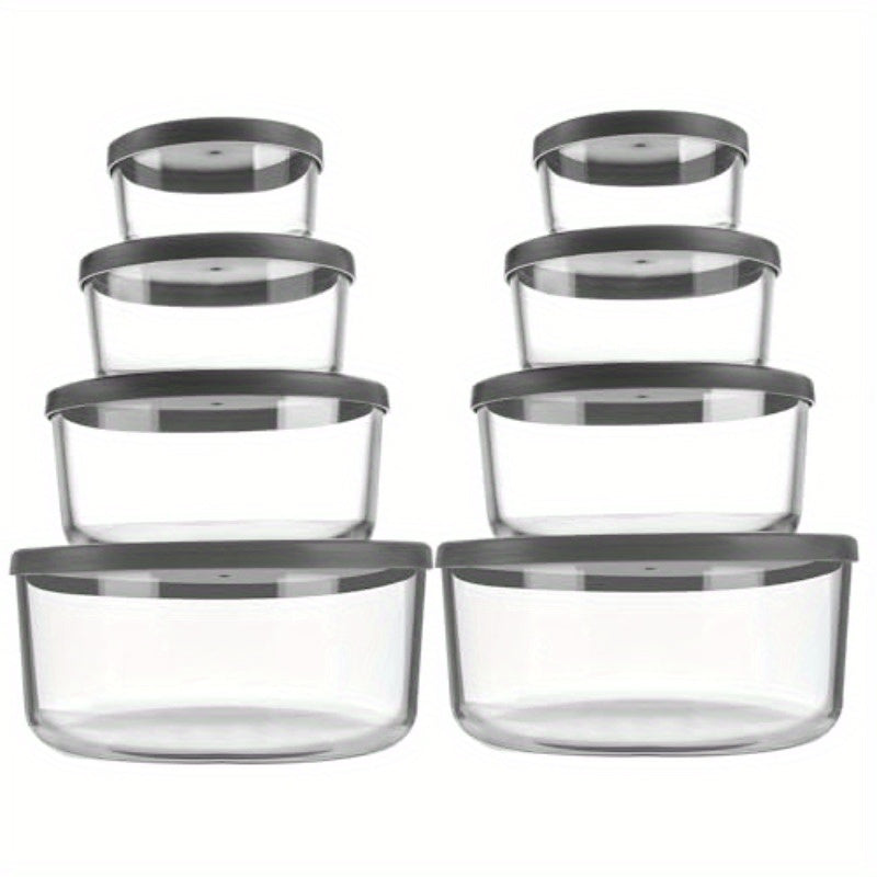 Round Glass Storage Containers Set of 8 Perfect for Food Storage