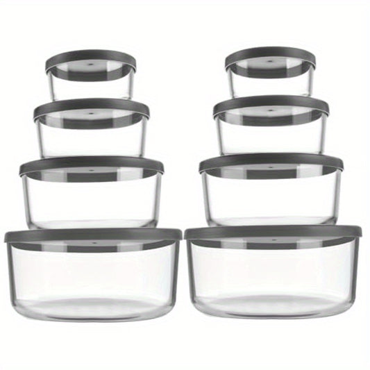 Round Glass Storage Containers Set of 8 Perfect for Food Storage