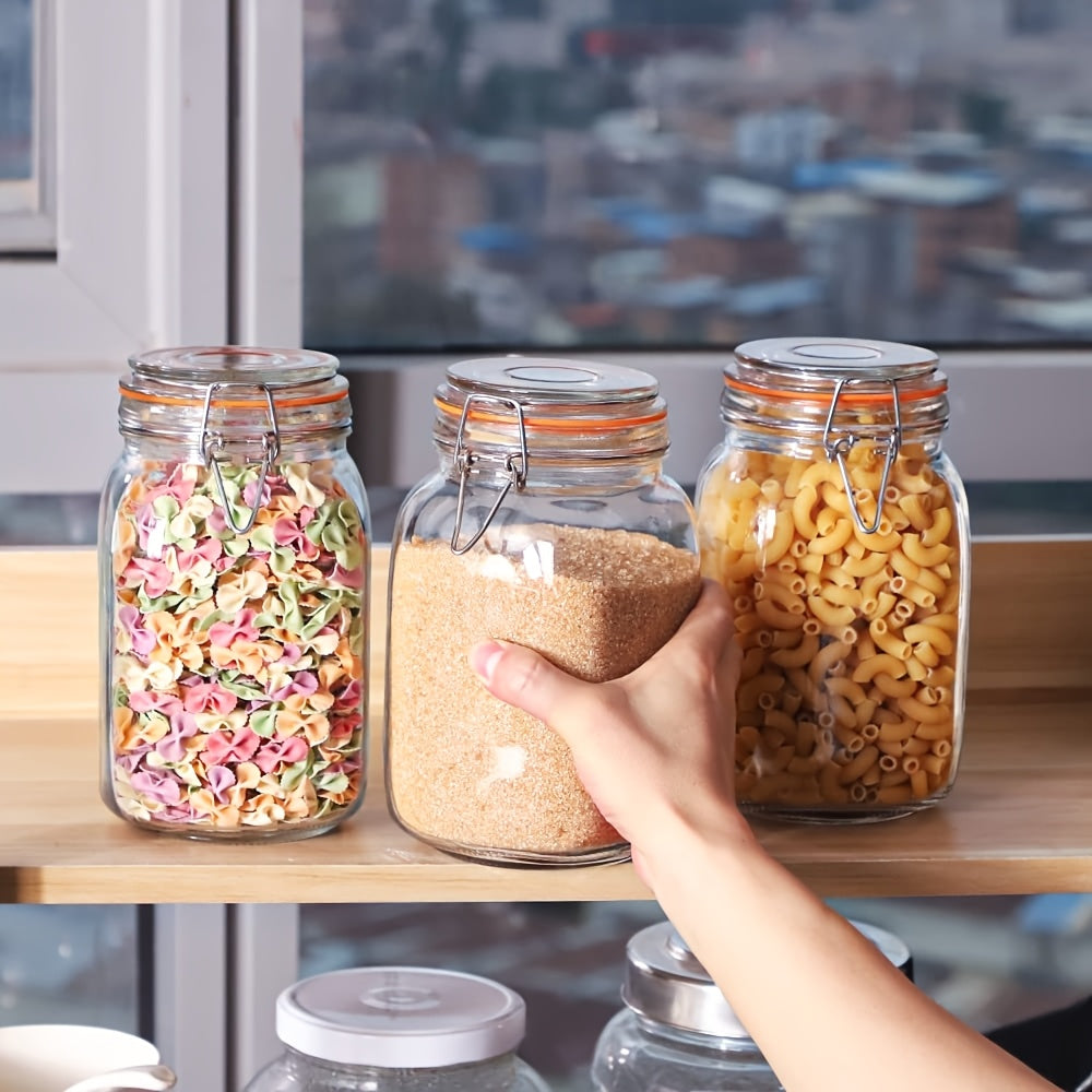 Glass Mason Jars with Latch Lock Lids