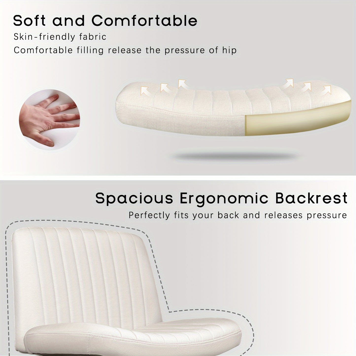 Ergonomic Rolling Chair with Adjustable Height