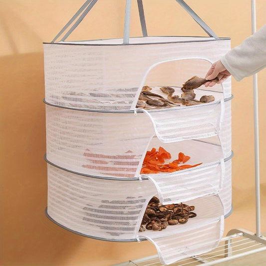 Foldable 3 Layer Herb Drying Rack Mesh Net