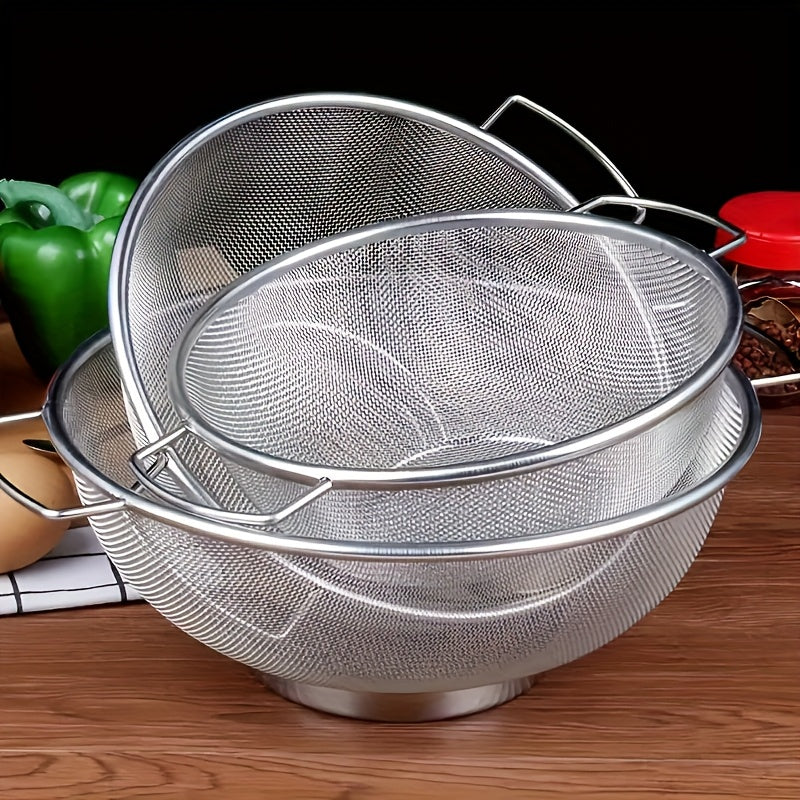 3pcs Stainless Steel Fine Mesh Strainer Set