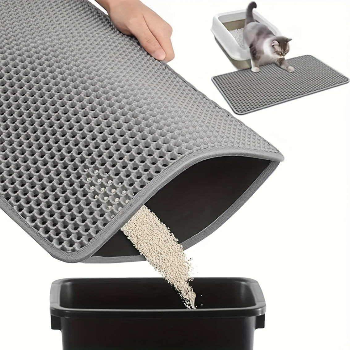 Large Honeycomb Cat Litter Mat Easy Clean