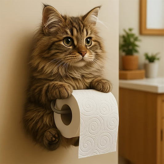 Cute Cat Toilet Paper Holder Decor