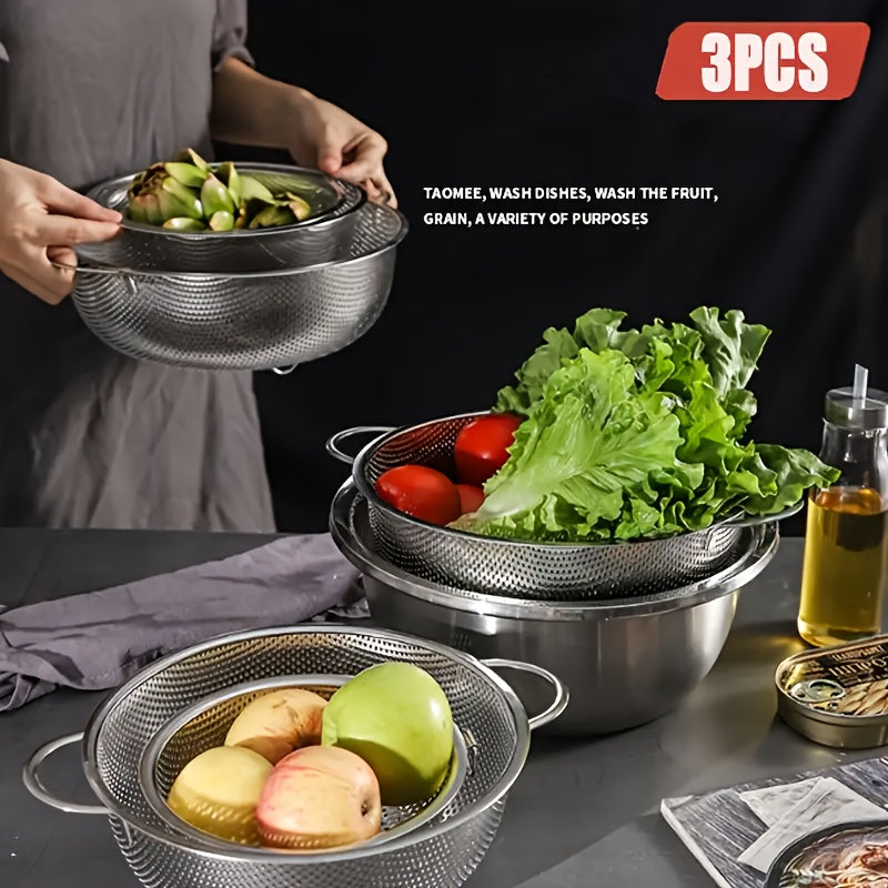 Stainless Steel Mesh Strainer Set of 3