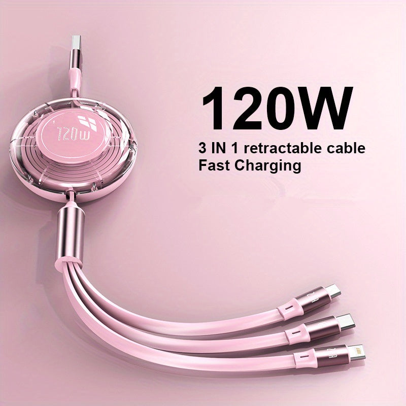 120W 3in1 Fast USB Charging Cable