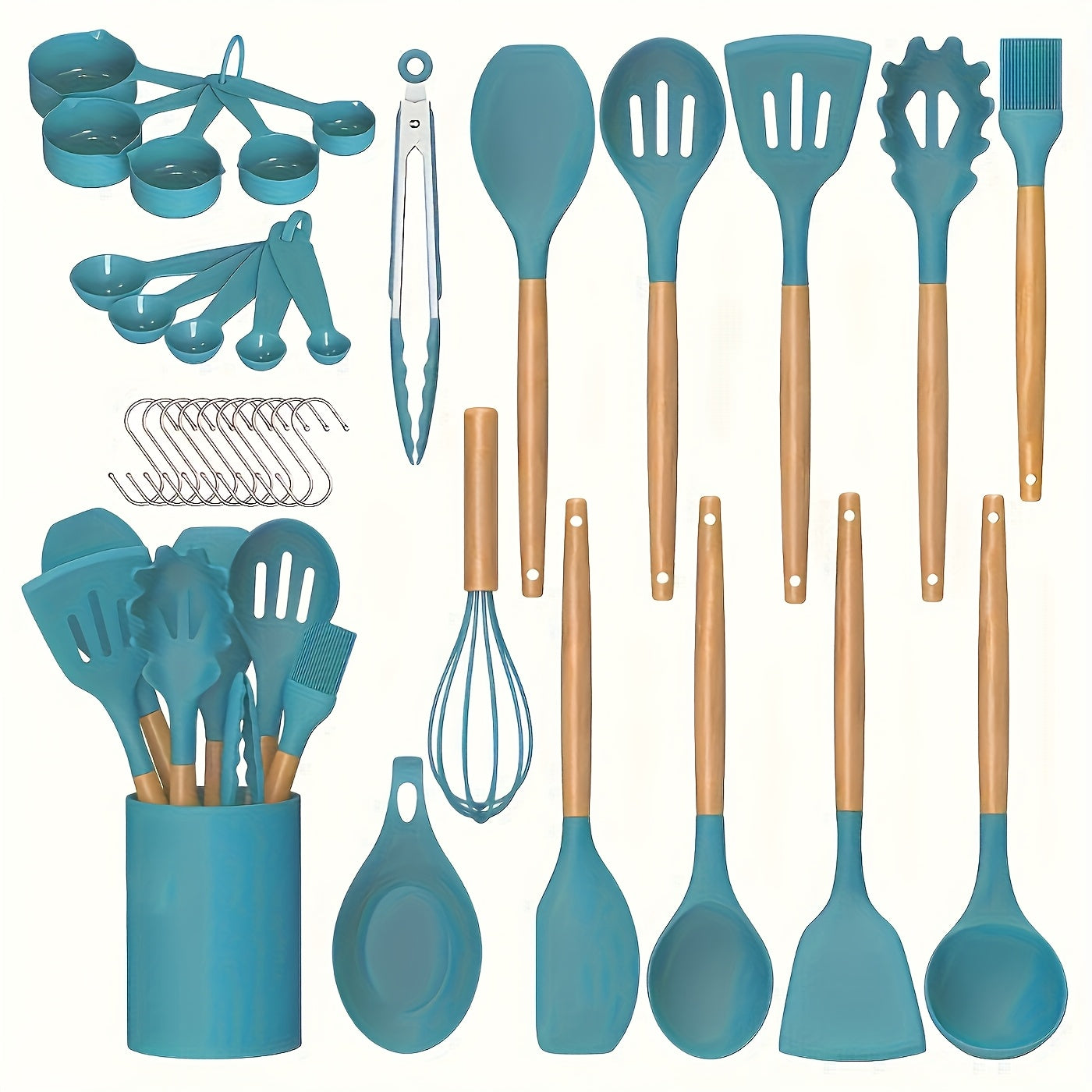 Silicone Kitchen Utensil Set 33 Pieces