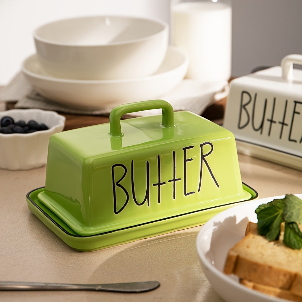 Ceramic Butter Dish With Lid and Handle