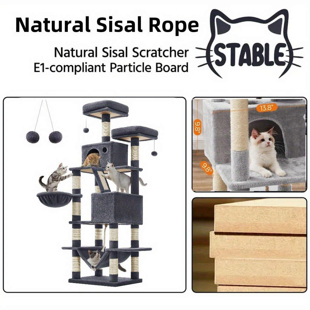 Large Cat Tree With Scratching Posts For Indoor Cats