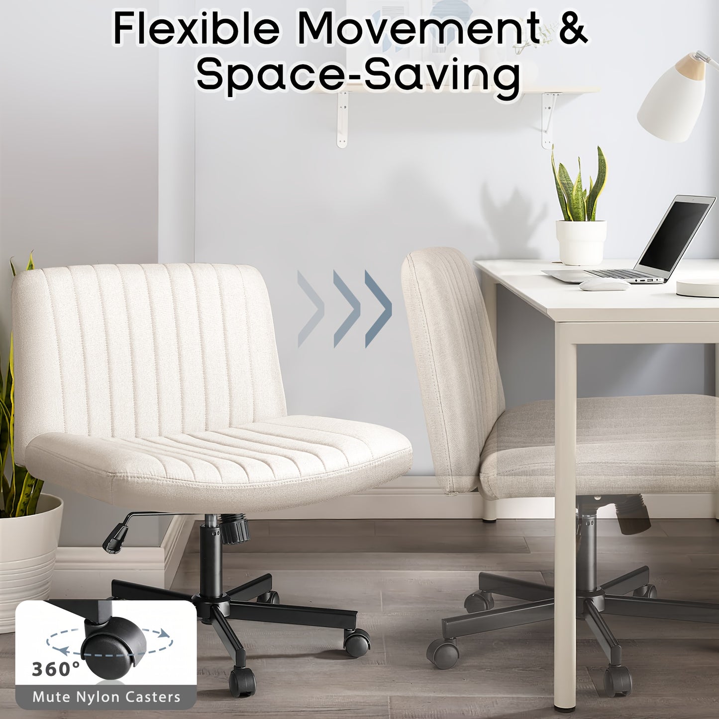 Ergonomic Rolling Chair with Adjustable Height