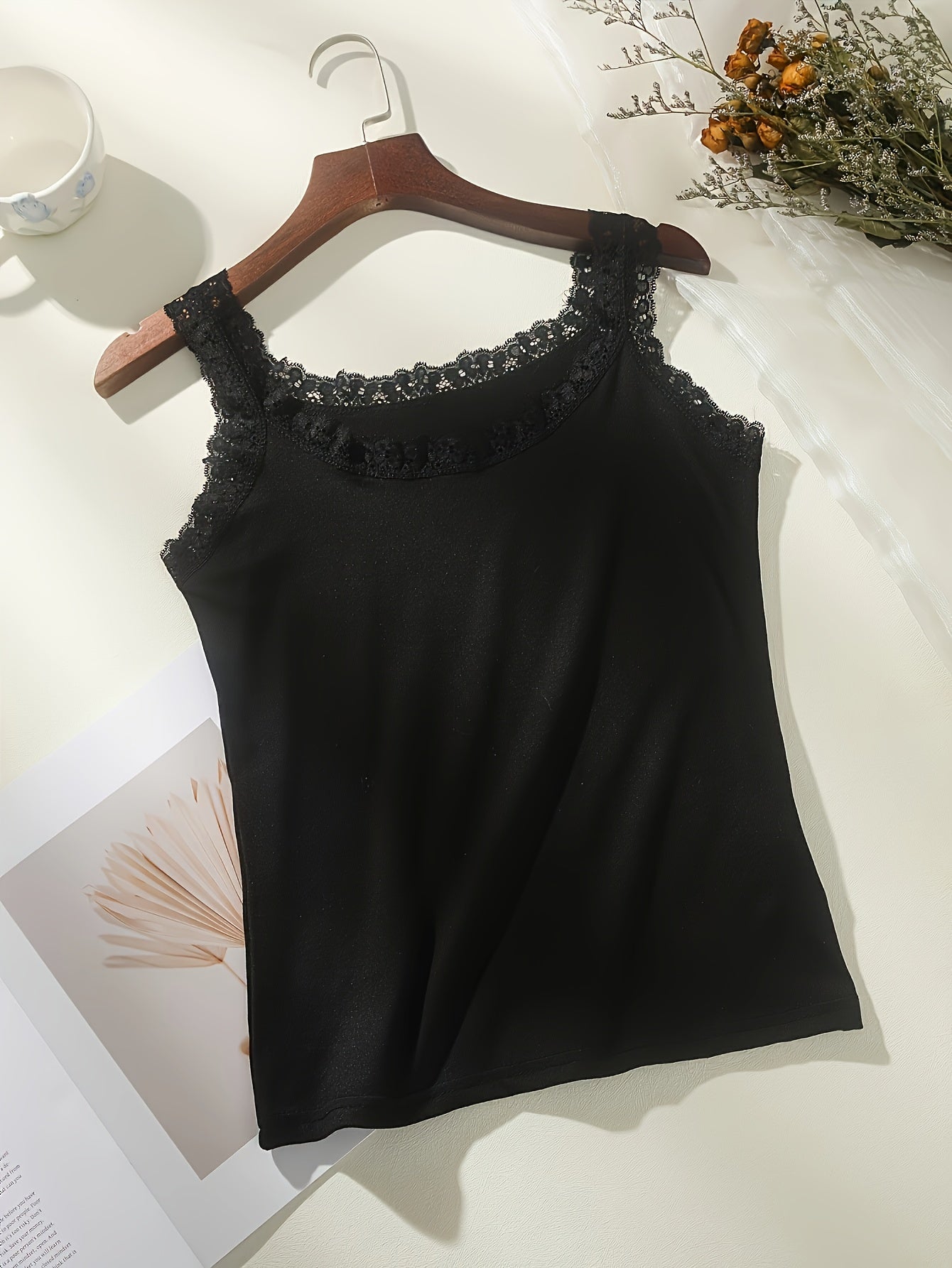 Plus Size Lace Camisole Vests Set