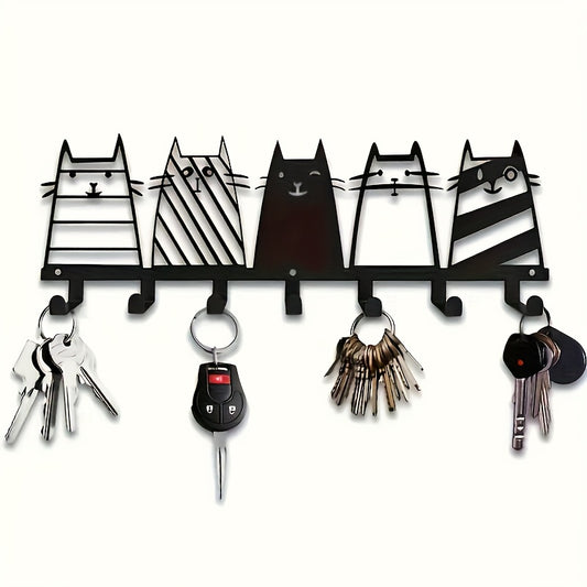 Fashion Cat Metal Wall Art Hooks