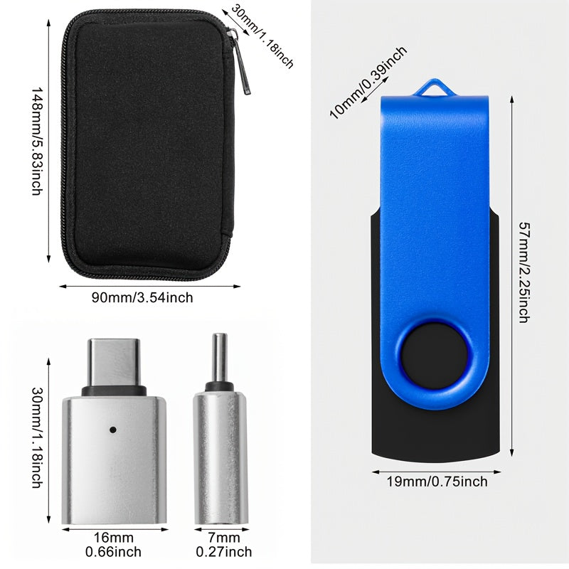 USB Flash Drive Set with USB-C Adapters