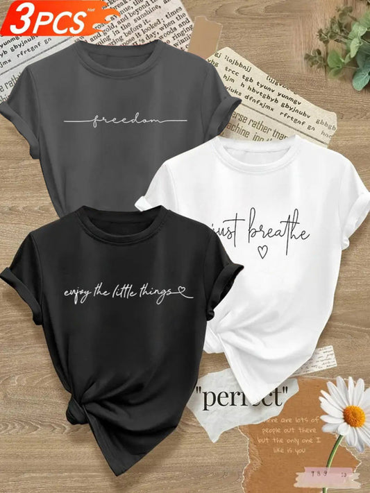 Casual Alphabet T-Shirt Set for Women