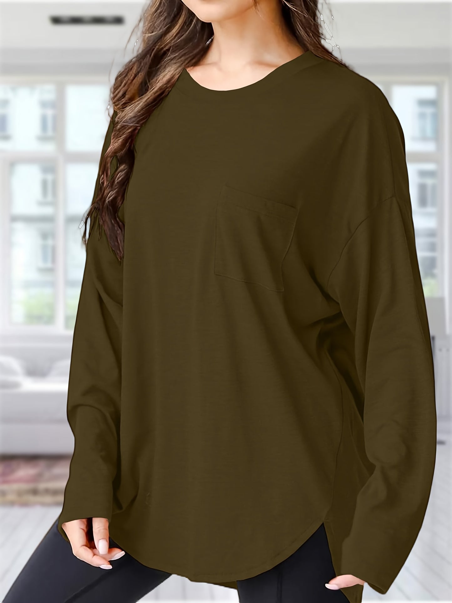 Women's Oversized Black Long Sleeve T-Shirt
