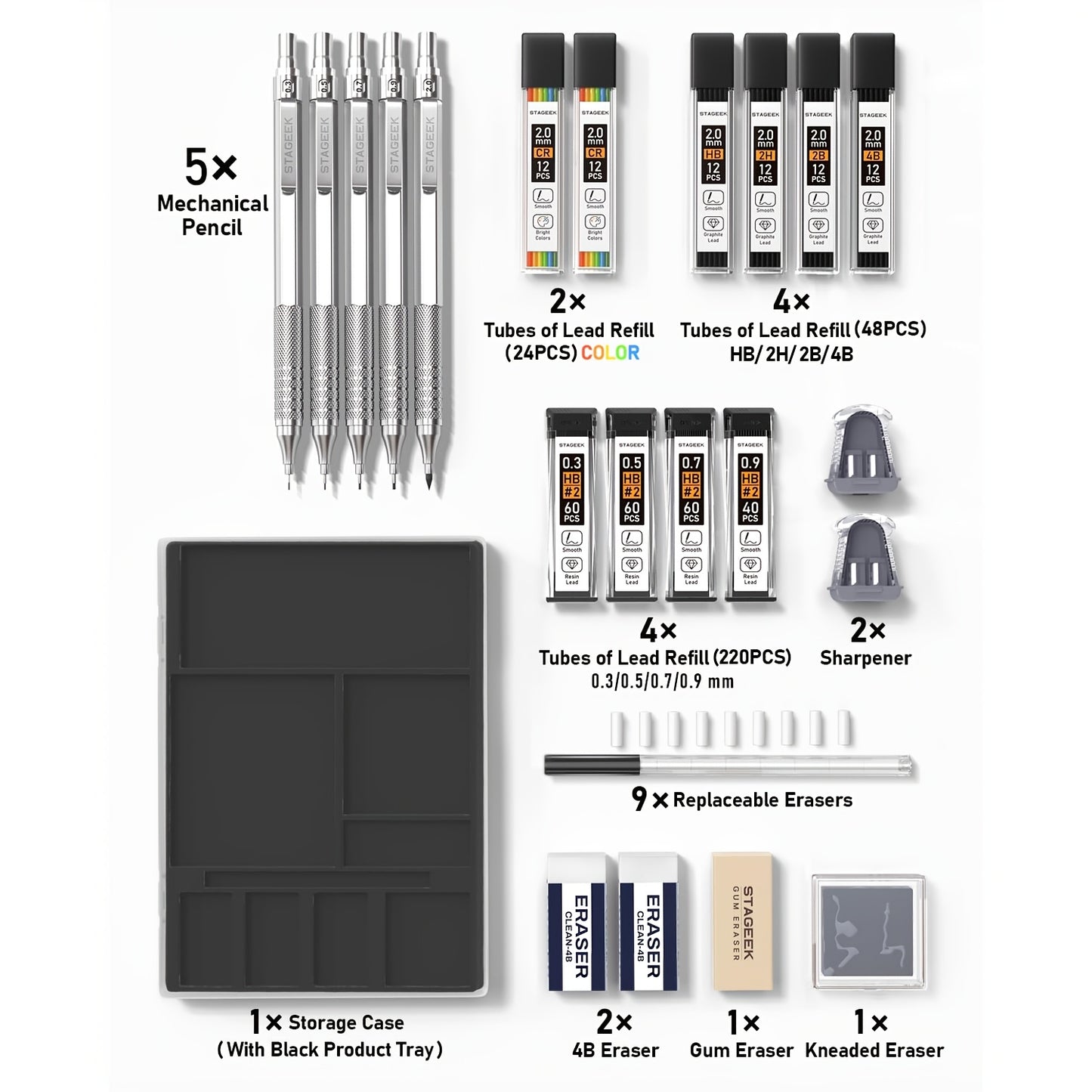 37 Piece Art Mechanical Pencil Set