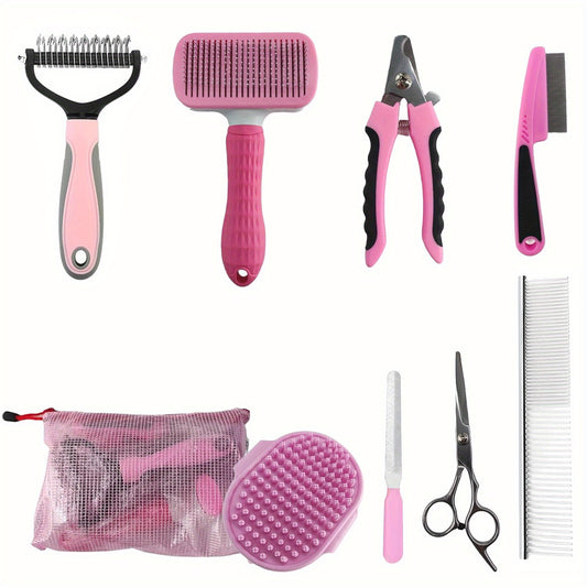 8 Piece Dog Grooming Brush Set